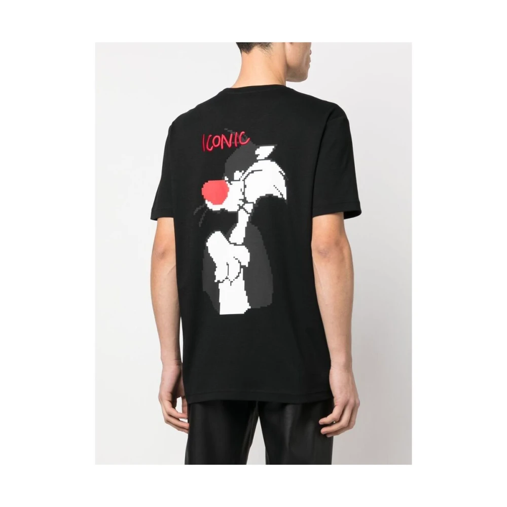 Iceberg Grafische Print Katoenen T-shirt Black Heren