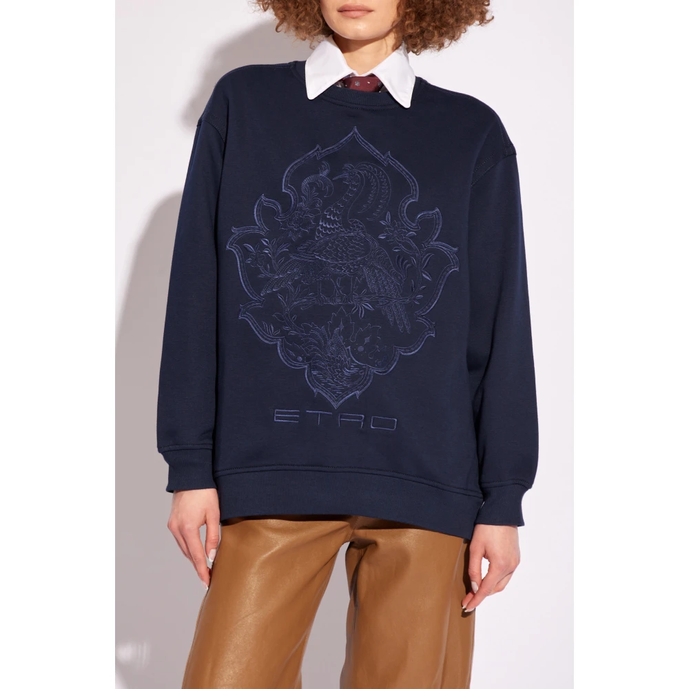 ETRO Sweatshirt met logo Blue Dames