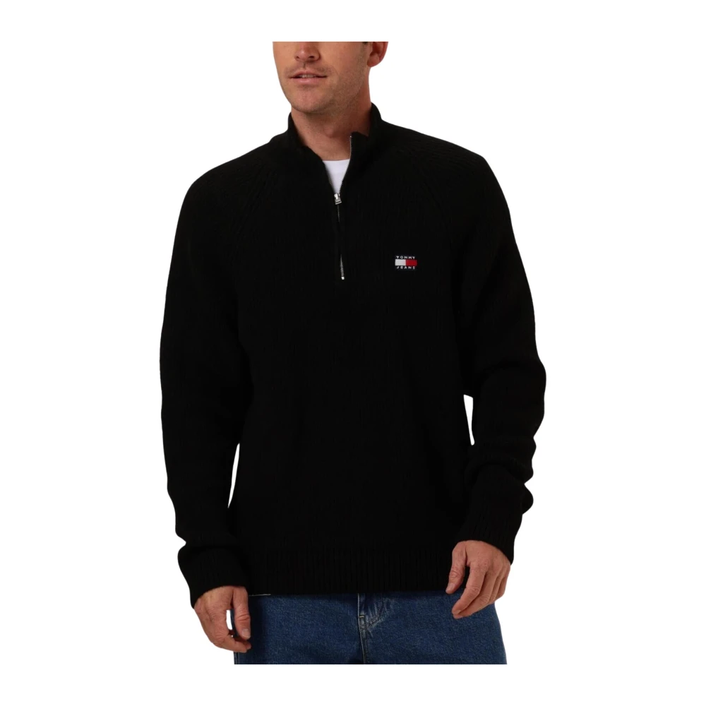 Tommy Jeans Sportieve Zwarte Badge Trui Black Heren