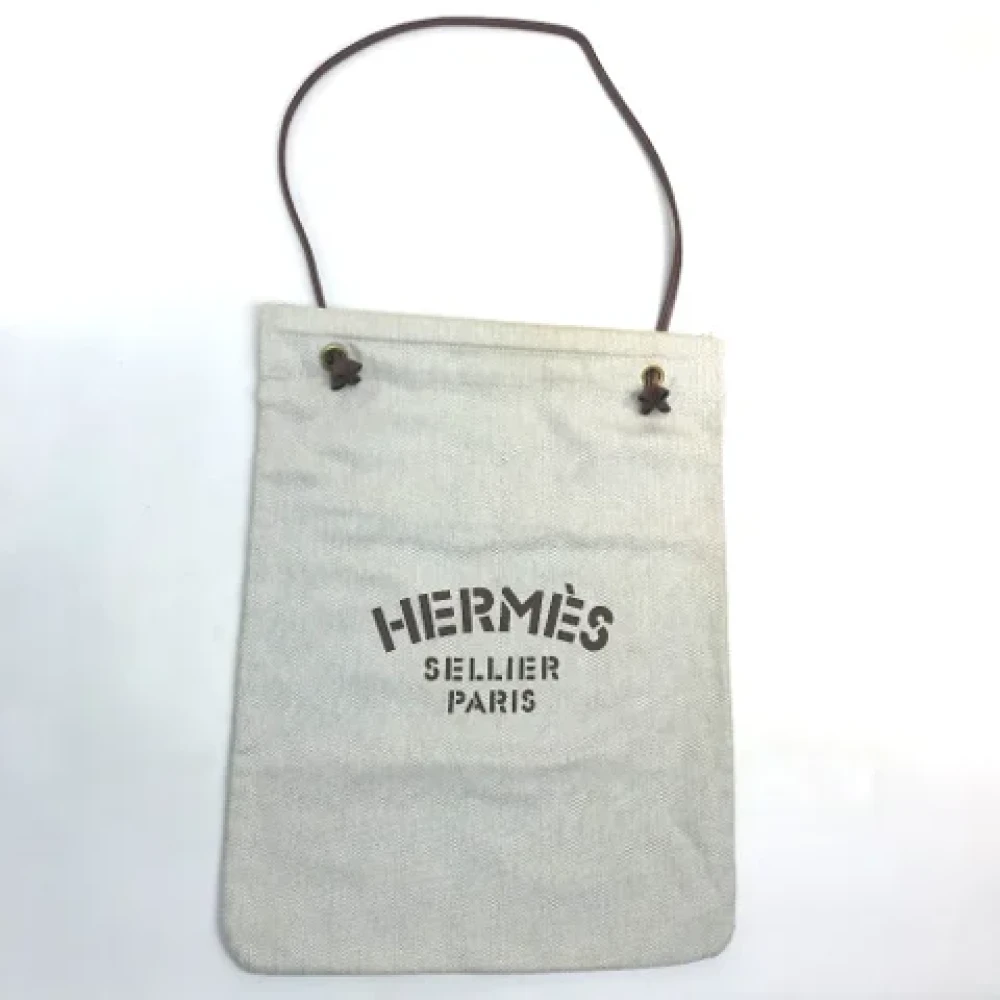 Hermès Vintage Pre-owned Fabric shoulder-bags Beige Dames