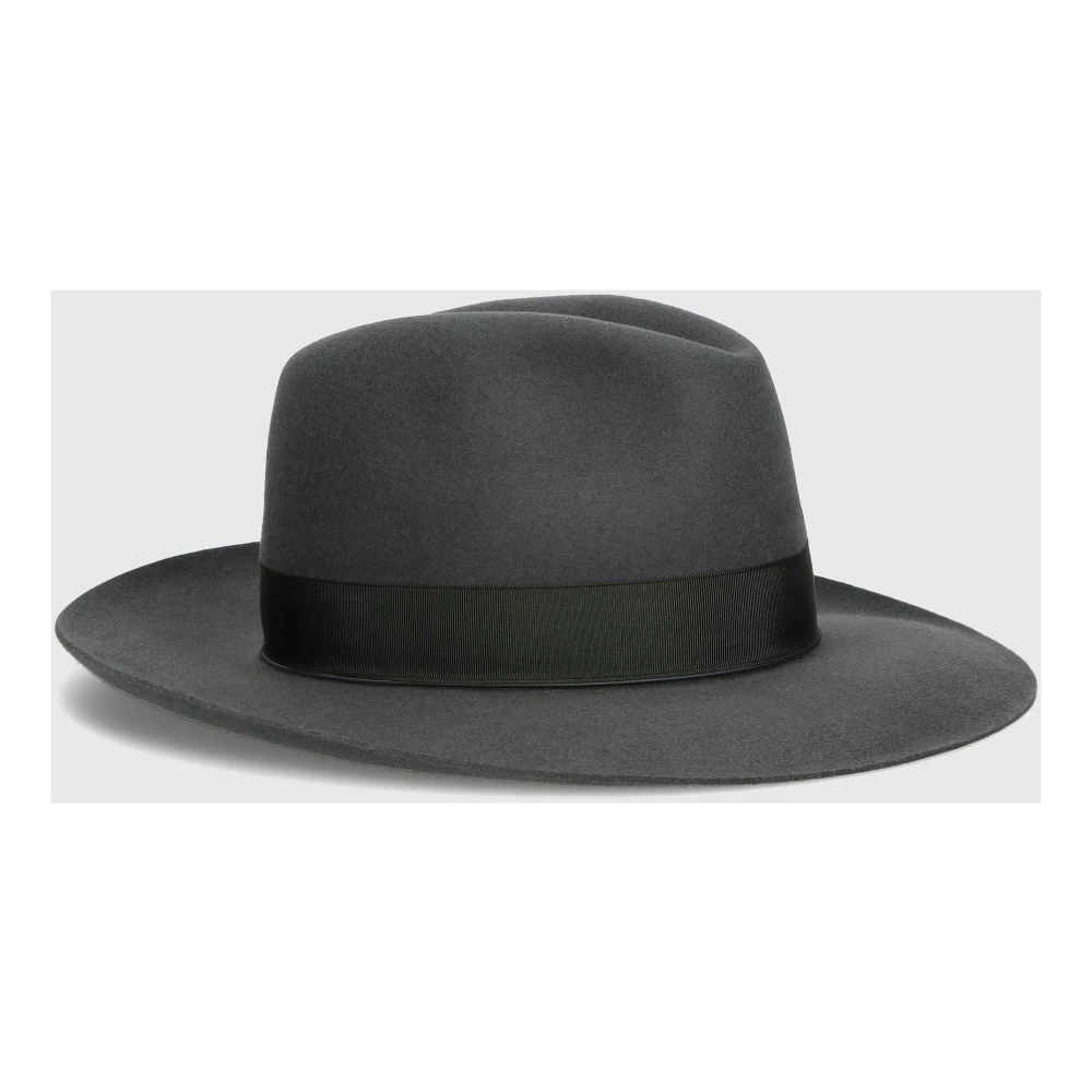 Borsalino Vilt Breedgerande Hoed Gray Heren