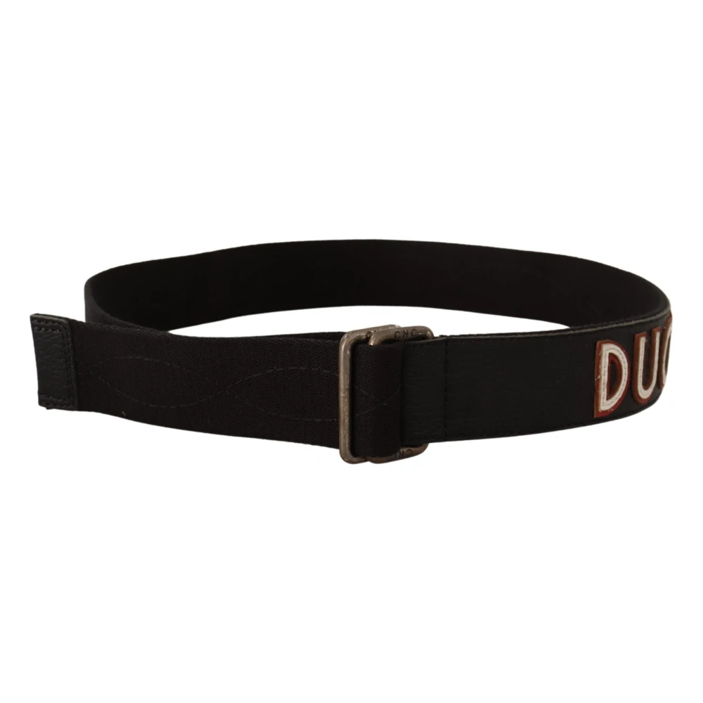 Costume National Elegante katoen-leren riem Black Dames