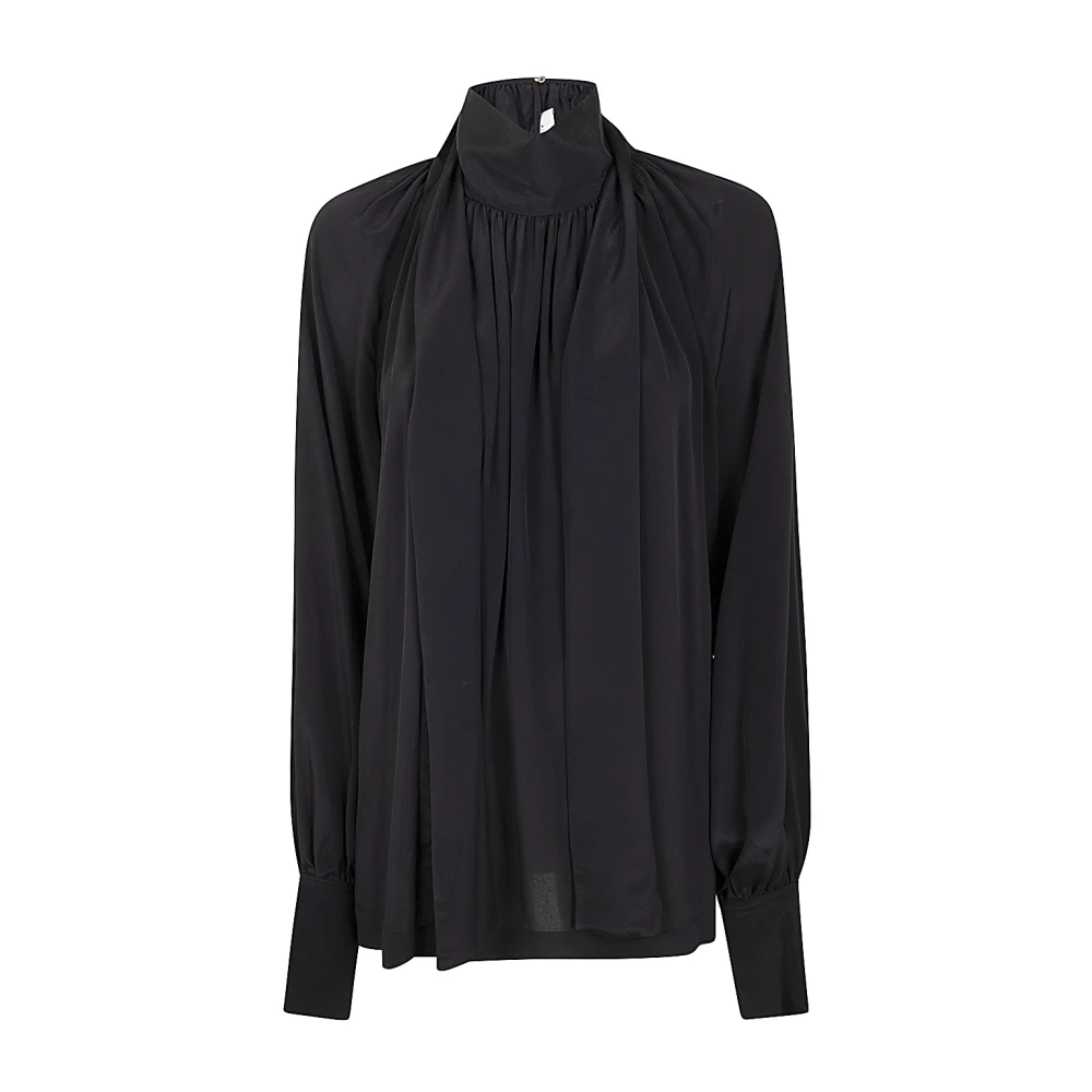 Golden Goose Zwarte Journey Blouse met Strik Black Dames