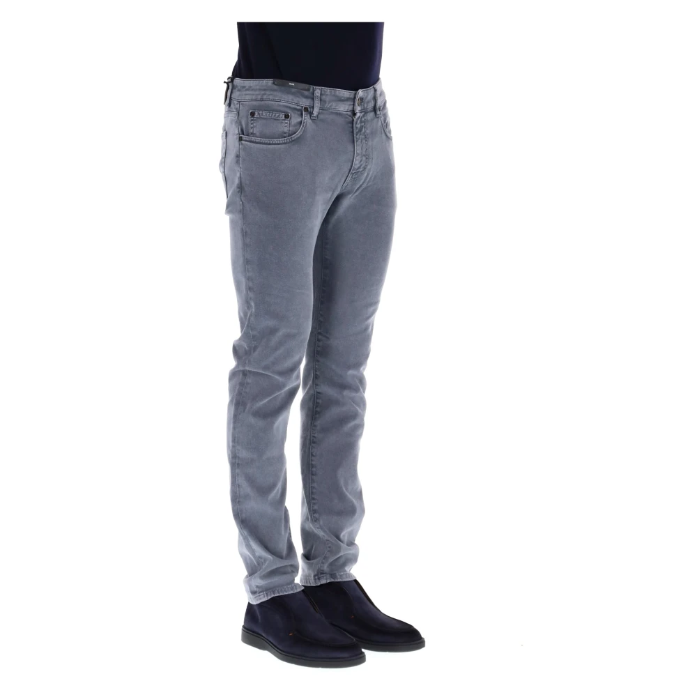 PT Torino Stretch Denim Jack met Suède Label Gray Heren