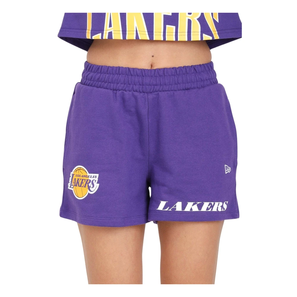 New Era LA Lakers NBA Team Logo Lila Shorts Purple, Dam