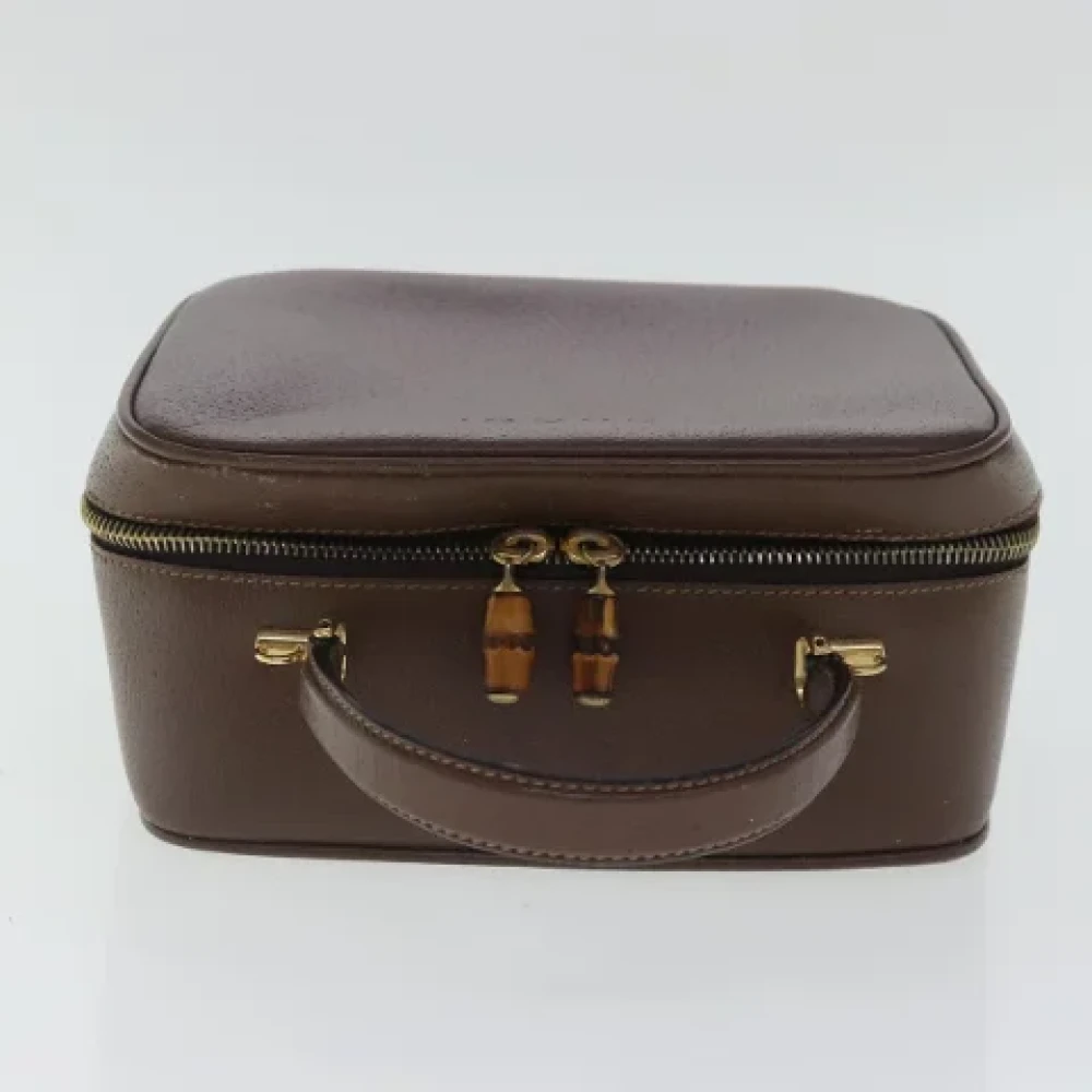 Gucci Vintage Pre-owned Leather handbags Brown Dames