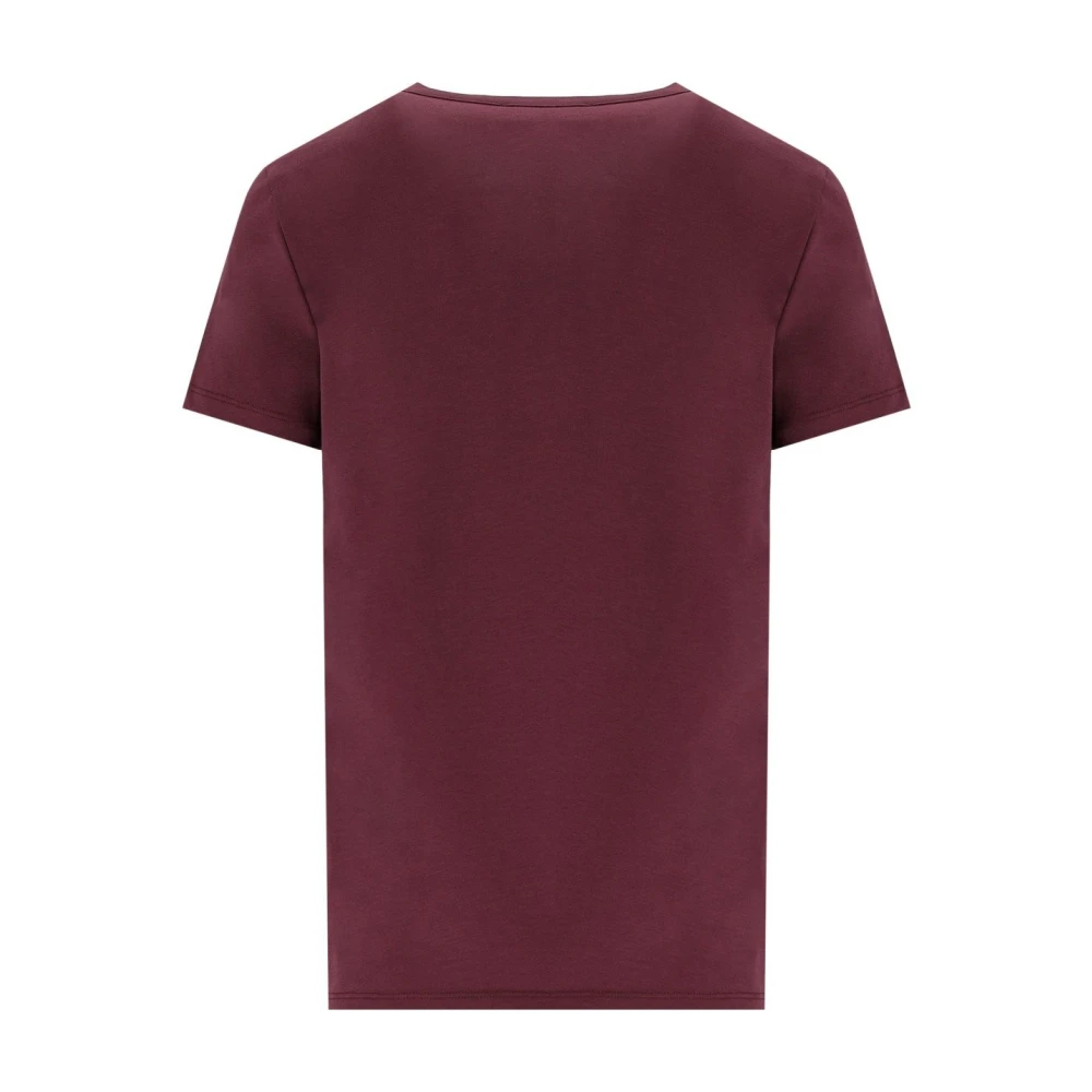 Elisabetta Franchi Bordeaux Katoenen T-shirt met Ketting Red Dames