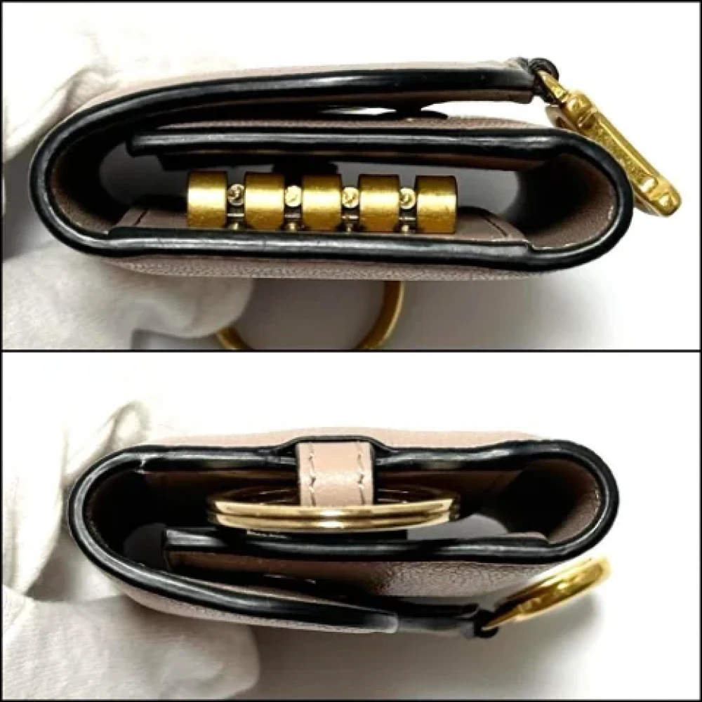 Dior Vintage Pre-owned Leather key-holders Beige Unisex