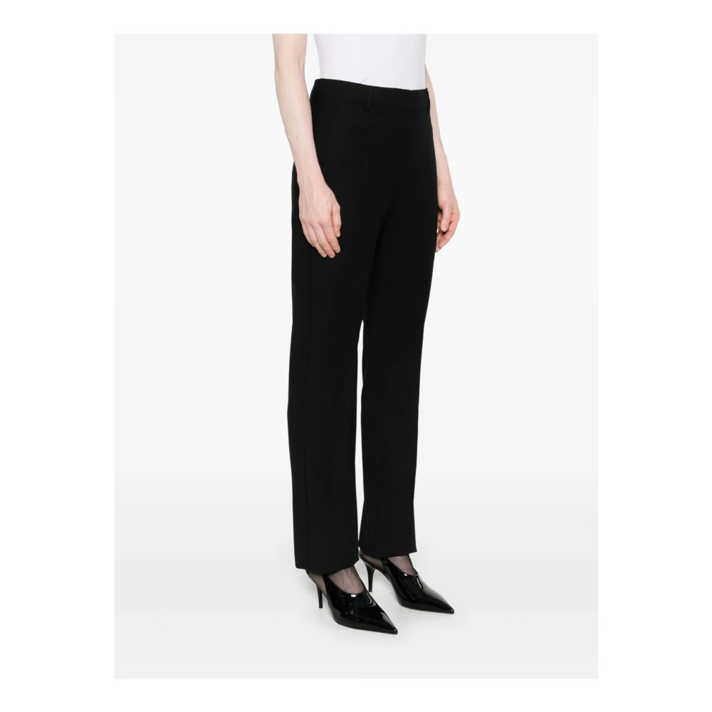 SPORTMAX Zwarte Flanellen Slim Fit Broek met Kristallen Black Dames