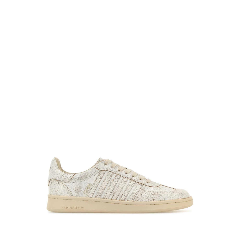 Dsquared2 Witte Leren Boxer Sneakers Heren Schoenen