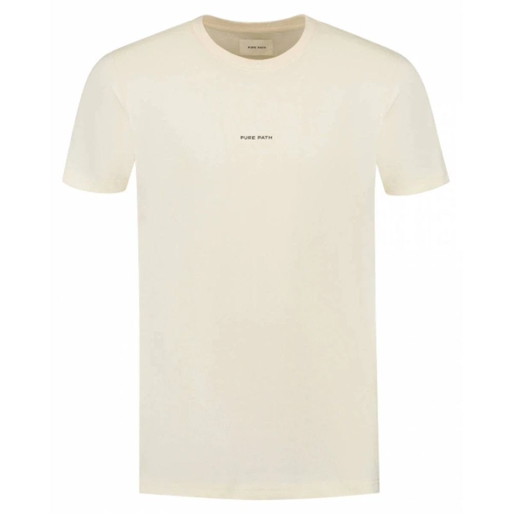 Pure Path Ronde hals SS T-shirt Beige Heren