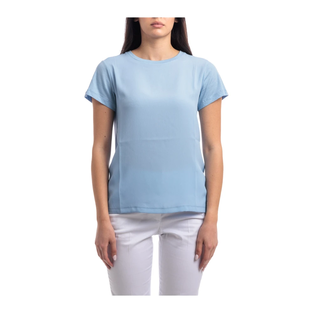 Seventy Zijde en Jersey Crewneck T-shirt Blue Dames