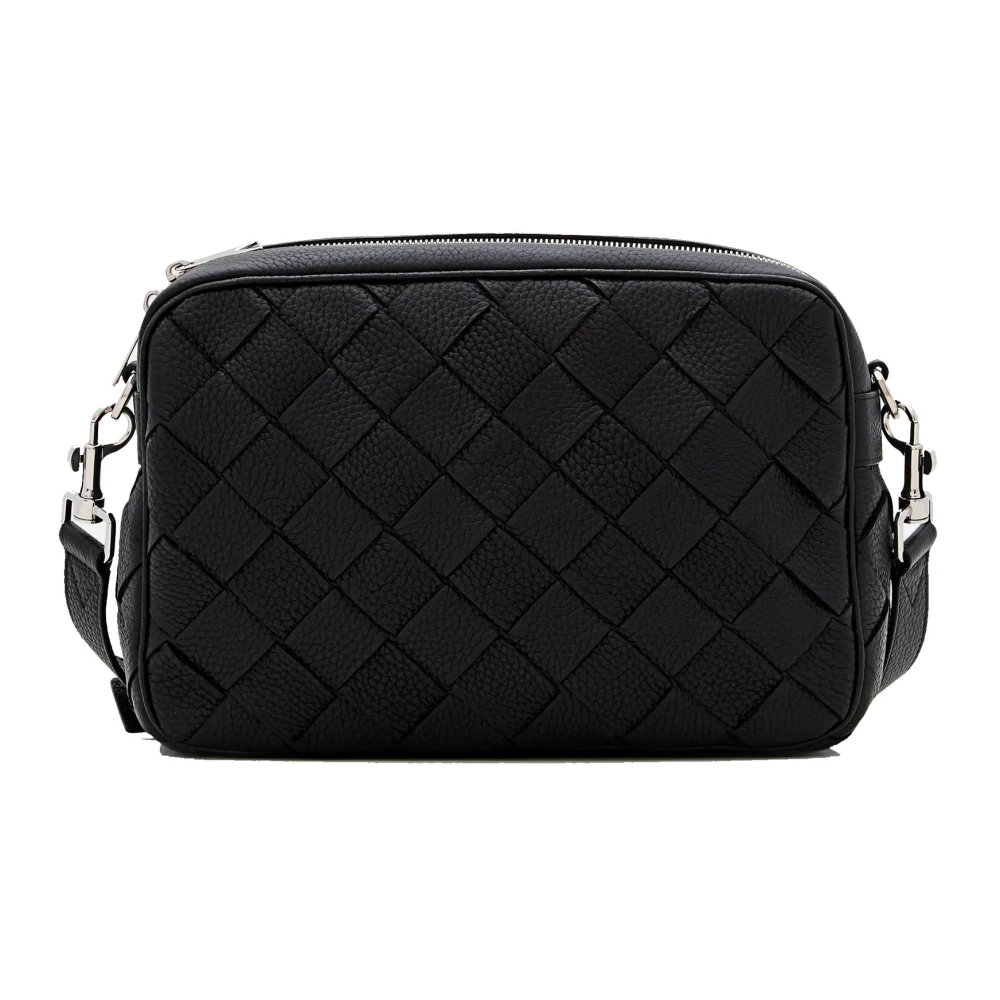 Bottega Veneta Intrecciato Schoudertas Leer Mannen Italië Black Dames
