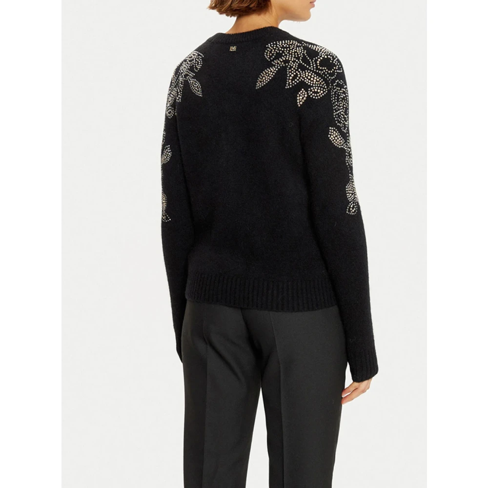Guess Zwarte Bloemen Versierde Trui Black Dames