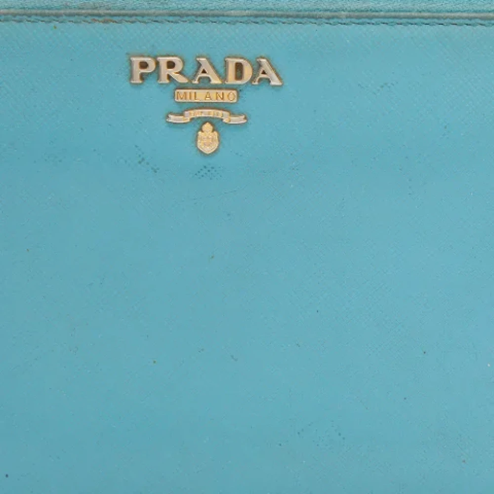 Prada Vintage Pre-owned Leather wallets Blue Dames
