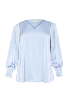 elegant-v-neck-smock-cuff-blouse