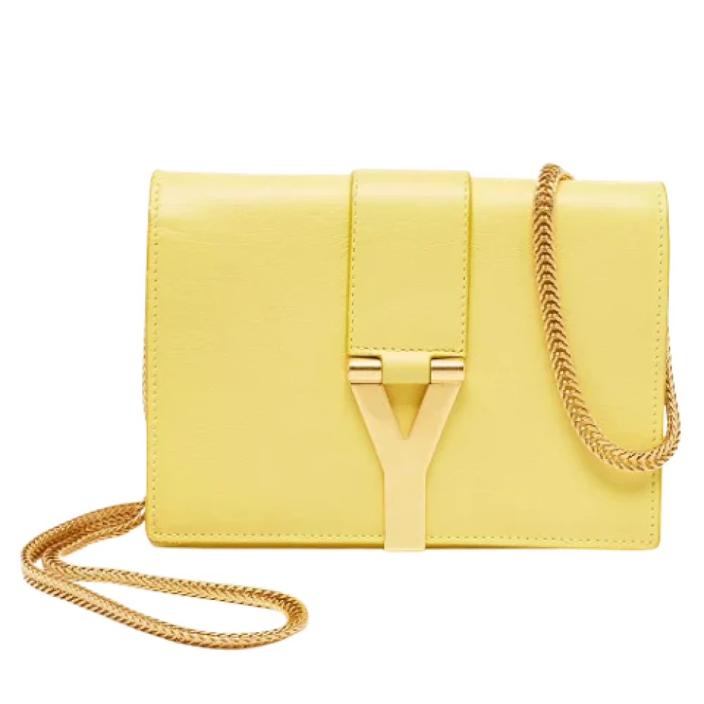 Yves Saint Laurent Vintage Pre-owned Leather crossbody-bags Yellow Dames
