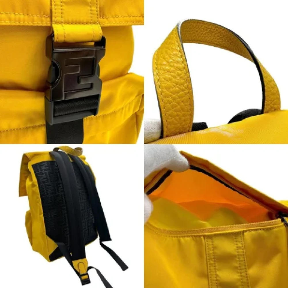 Fendi Vintage Pre-owned Fabric backpacks Yellow Heren