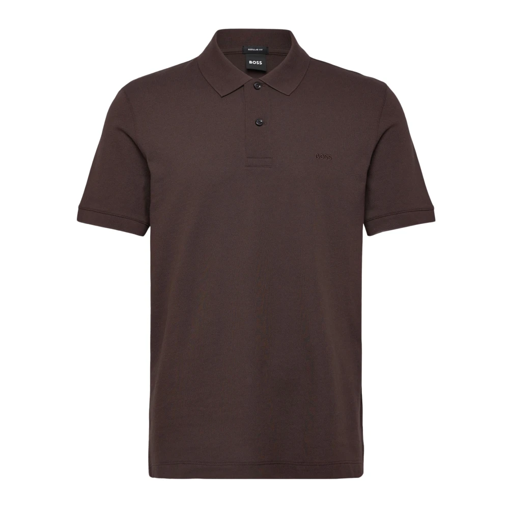 Hugo Men's Brown Polo Shirts, M, Cotton Polo Shirt With Logo