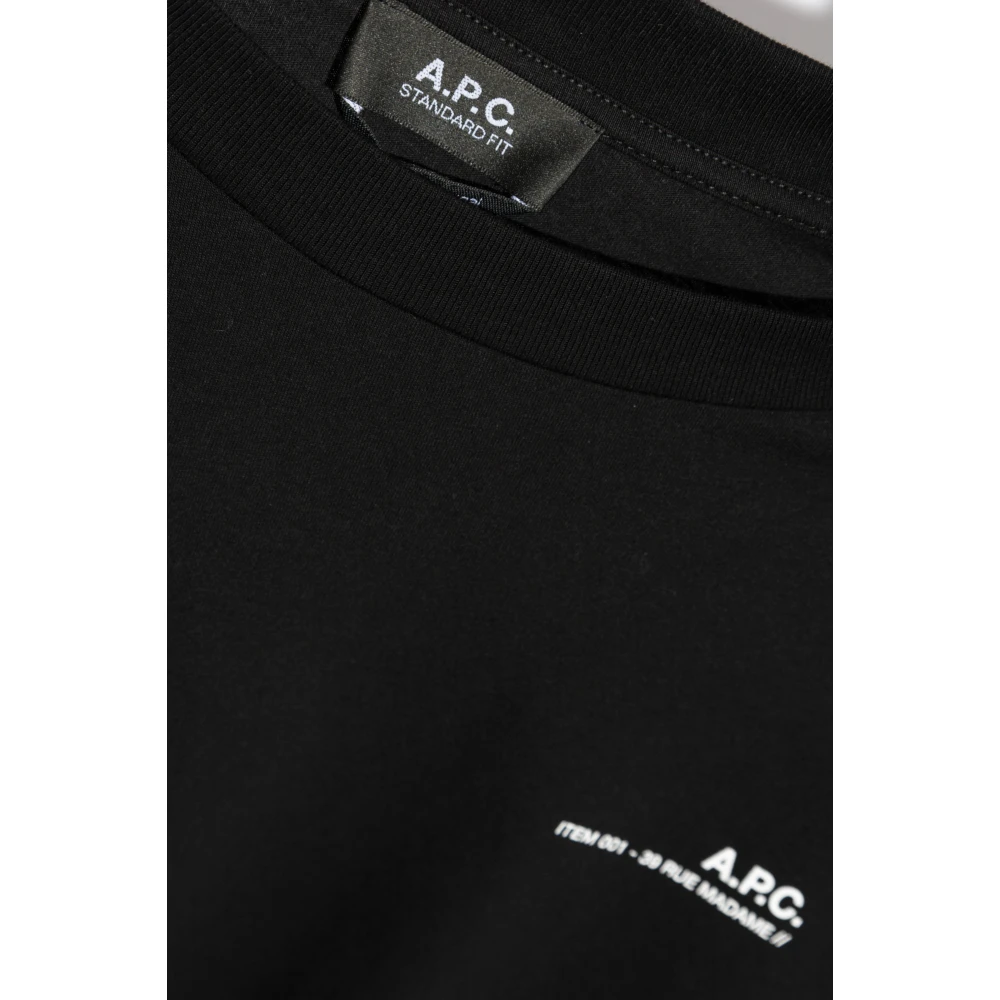 A.p.c. T-shirt met logo Black Heren