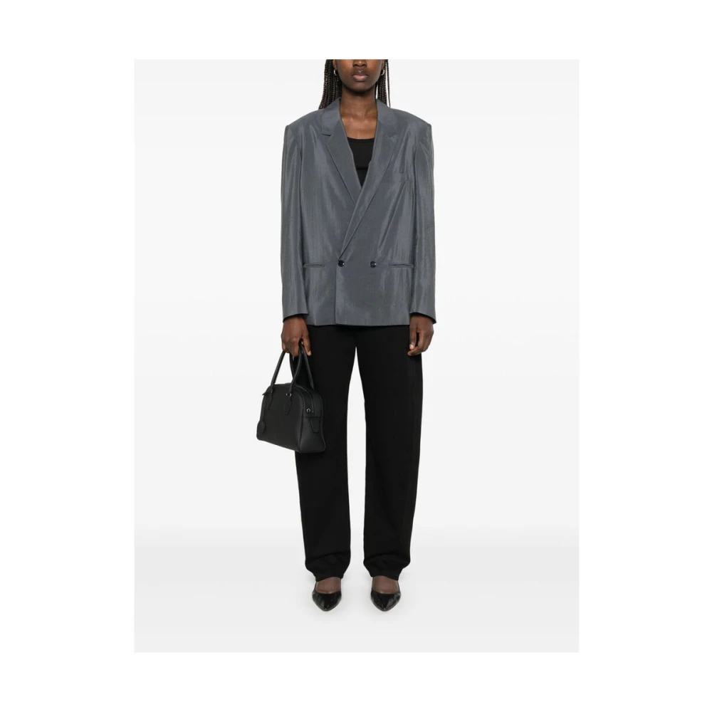 Lemaire Donkergrijze Dubbel-Borst Jas Gray Dames