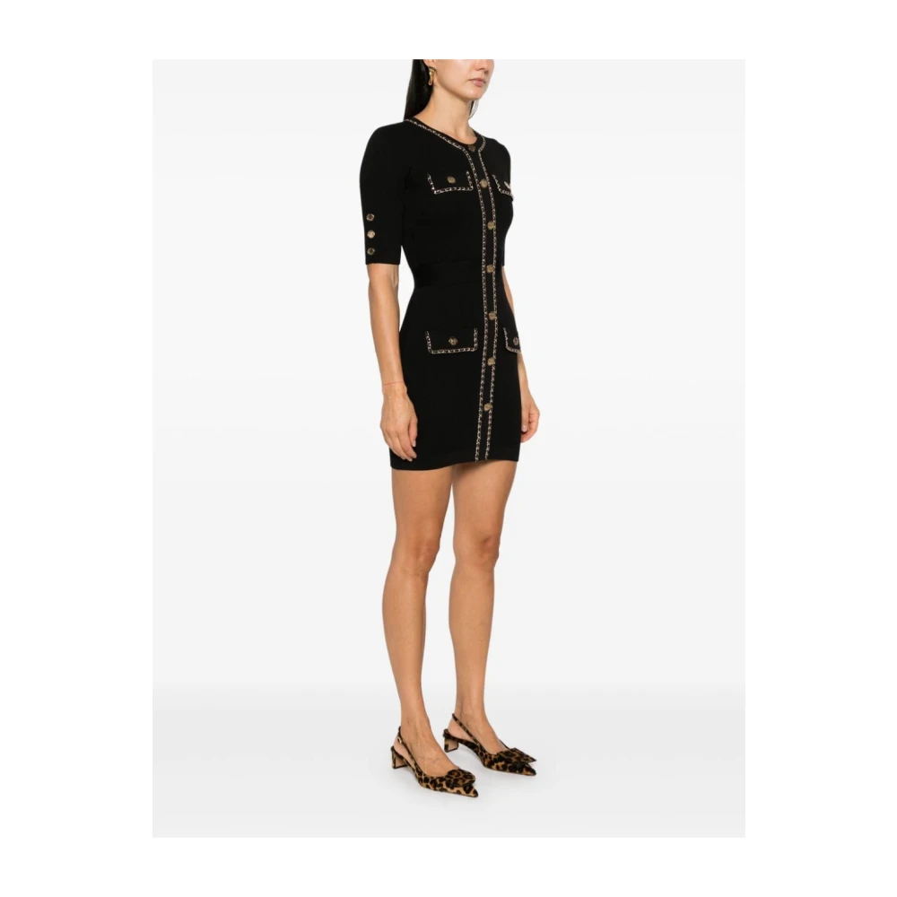 Elisabetta Franchi Zwarte Jurk Aw24 Damesmode Black Dames