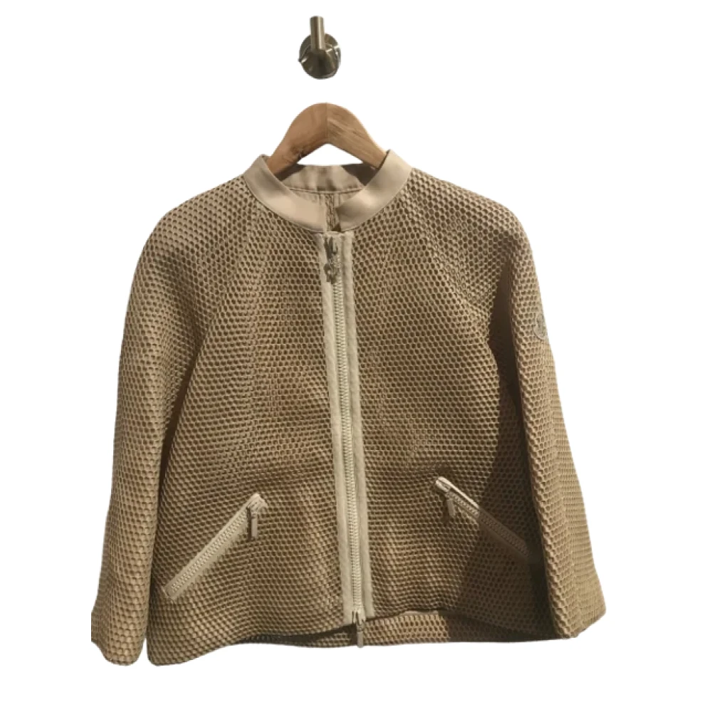 Moncler Pre-owned Silk outerwear Beige Dames