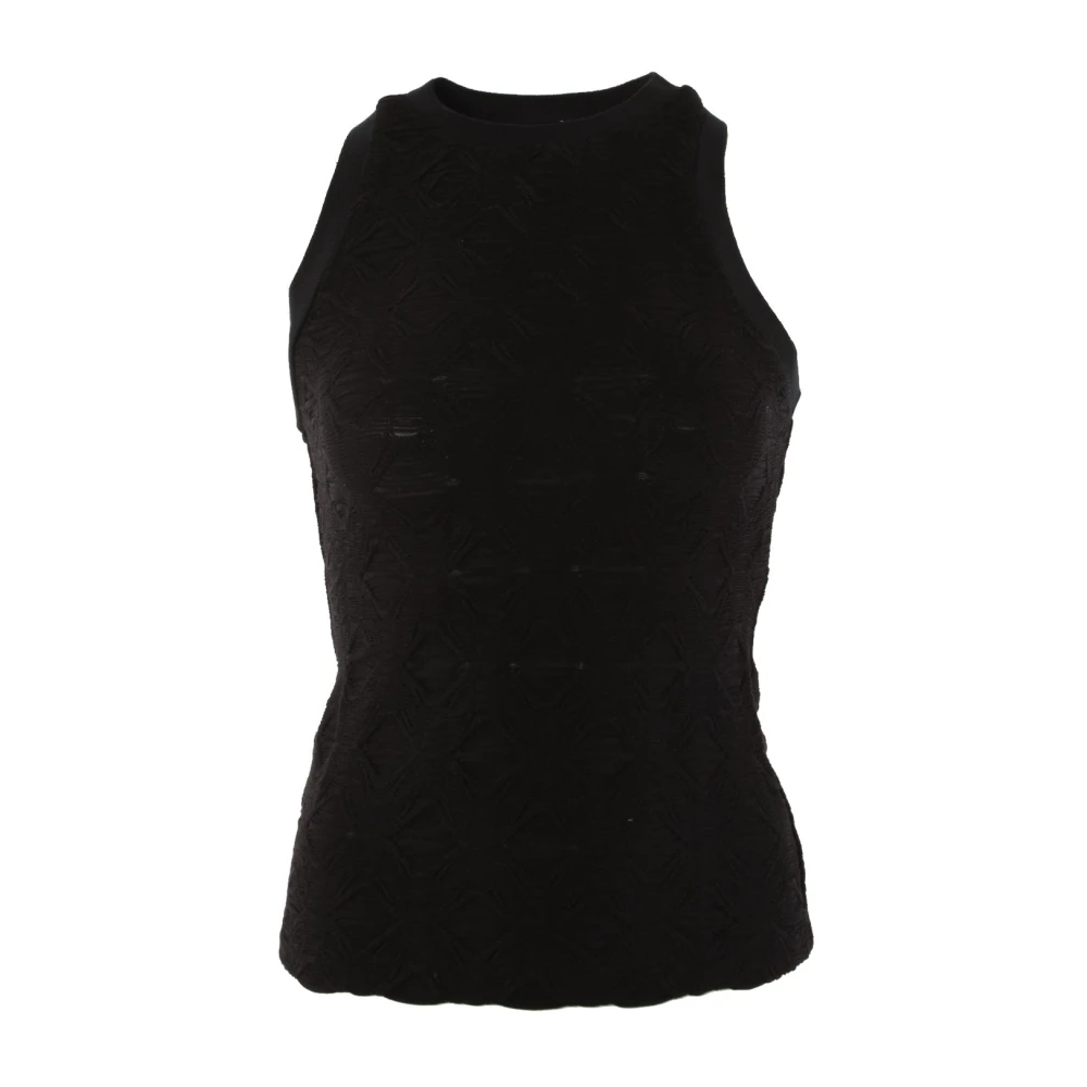 Pinko Zwarte Top met Elastaan voor Vrouwen Black Dames
