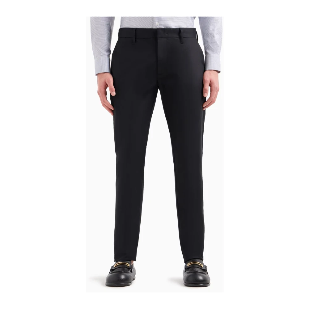 Emporio Armani Zwarte broek voor mannen Black Heren