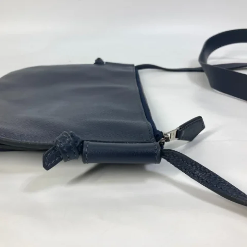 Hermès Vintage Pre-owned Leather shoulder-bags Blue Heren
