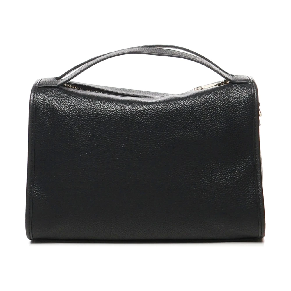 V73 Zwarte Schoudertas met Logo en Handvat Black Dames