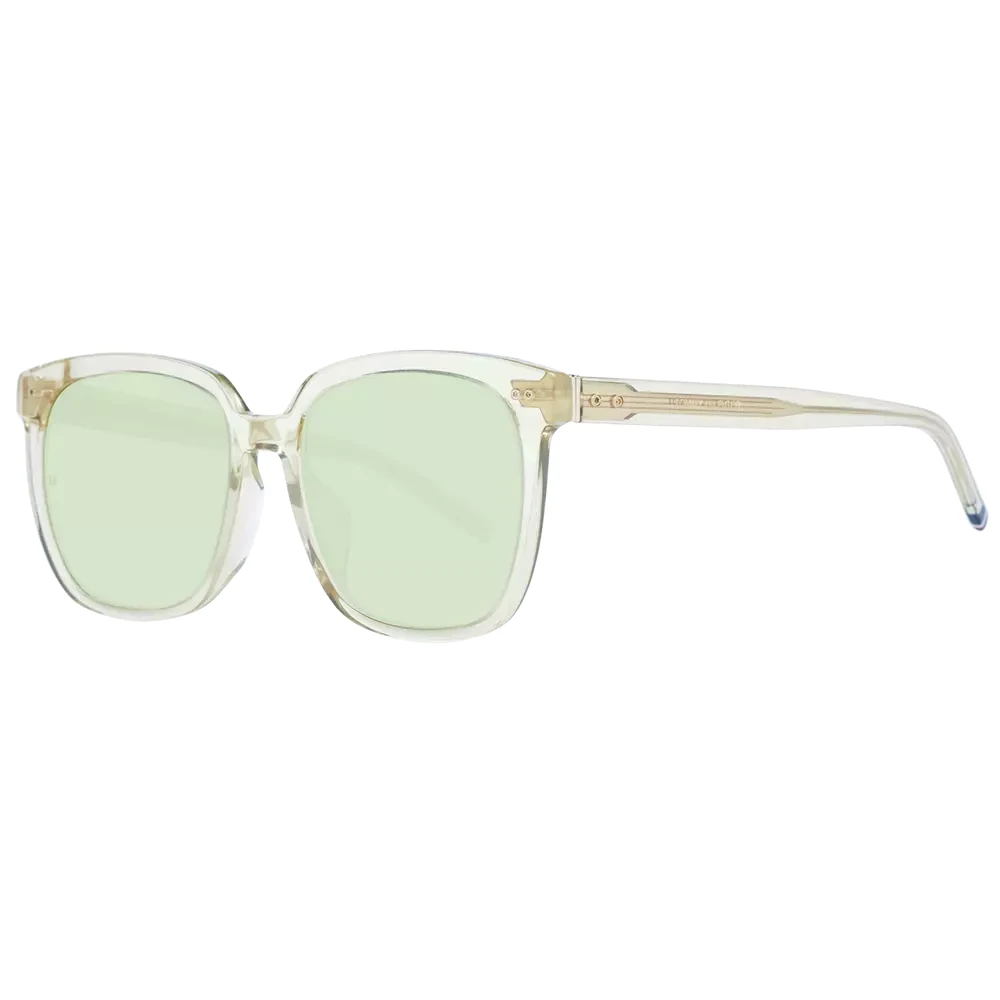 Tommy Hilfiger Transparenta solglasögon för kvinnor, gröna linser White, Dam