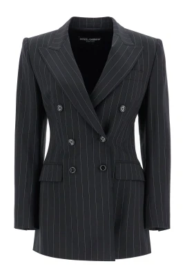 Pinstripe Double-Breasted Jacket