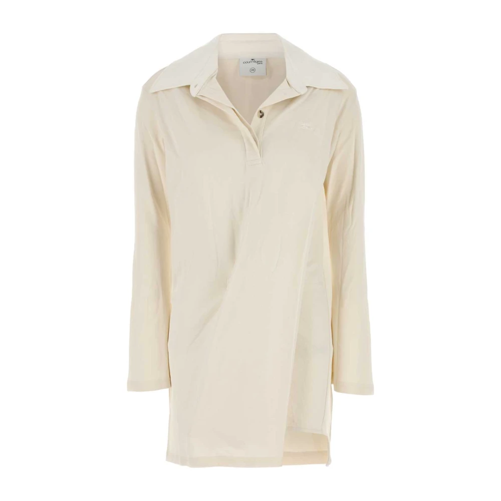 Courrèges Ivoor Polo Jurk Katoenmix Beige Dames