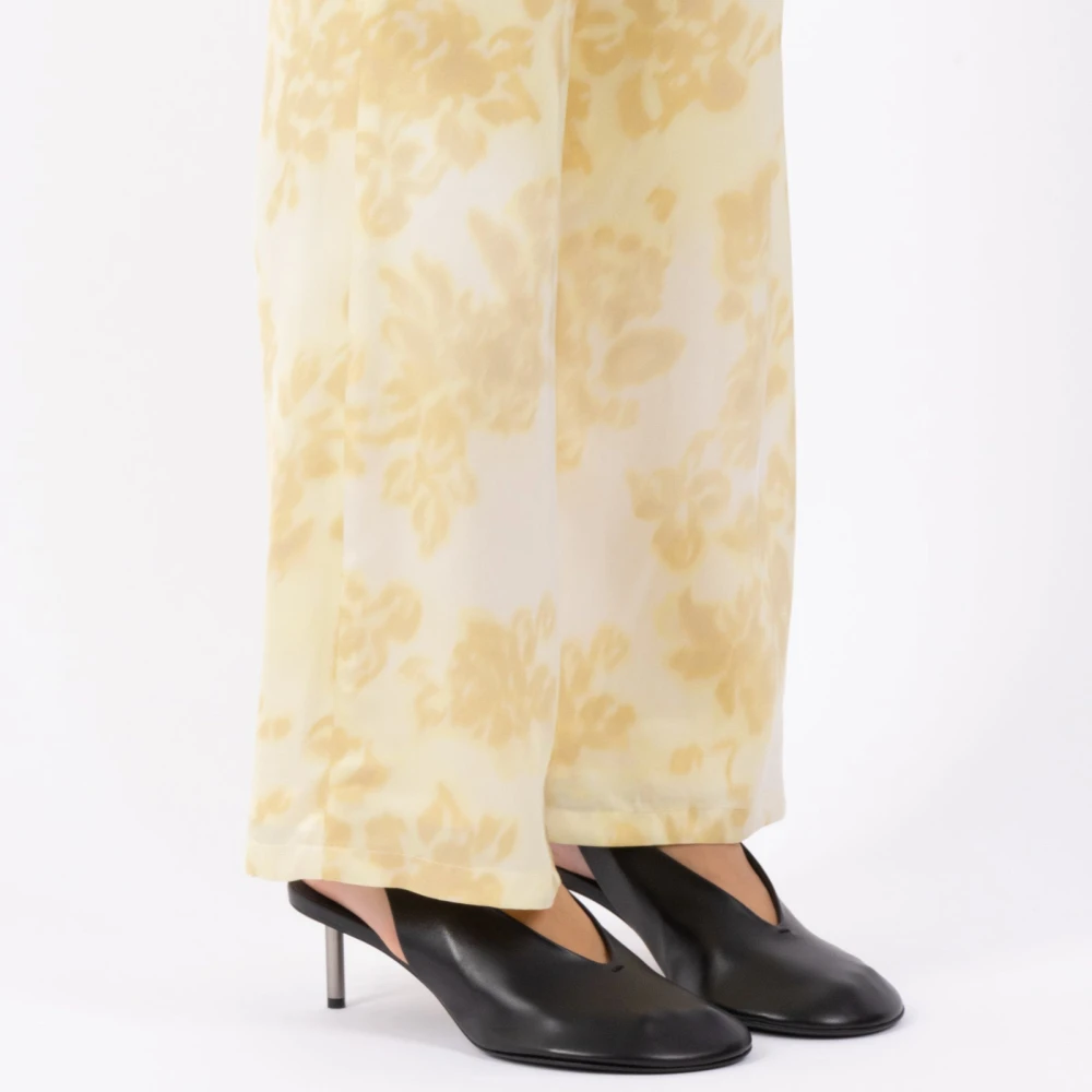 Jil Sander Cremino Viscose Broek Beige Dames