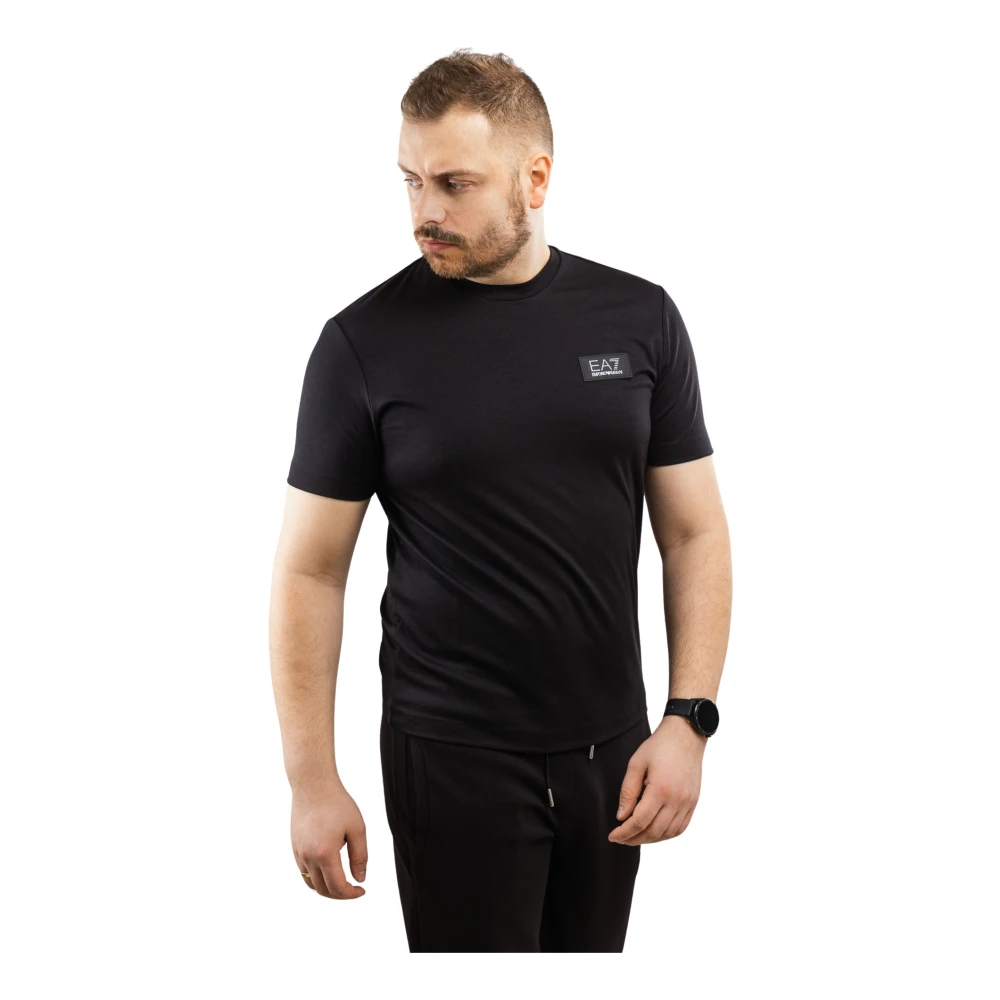 Emporio Armani EA7 Heren T-shirt Modal Ronde Hals Zwart Black Heren