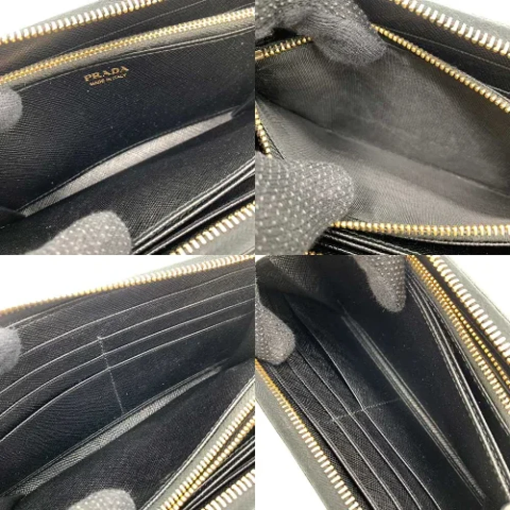 Prada Vintage Pre-owned Leather wallets Black Dames