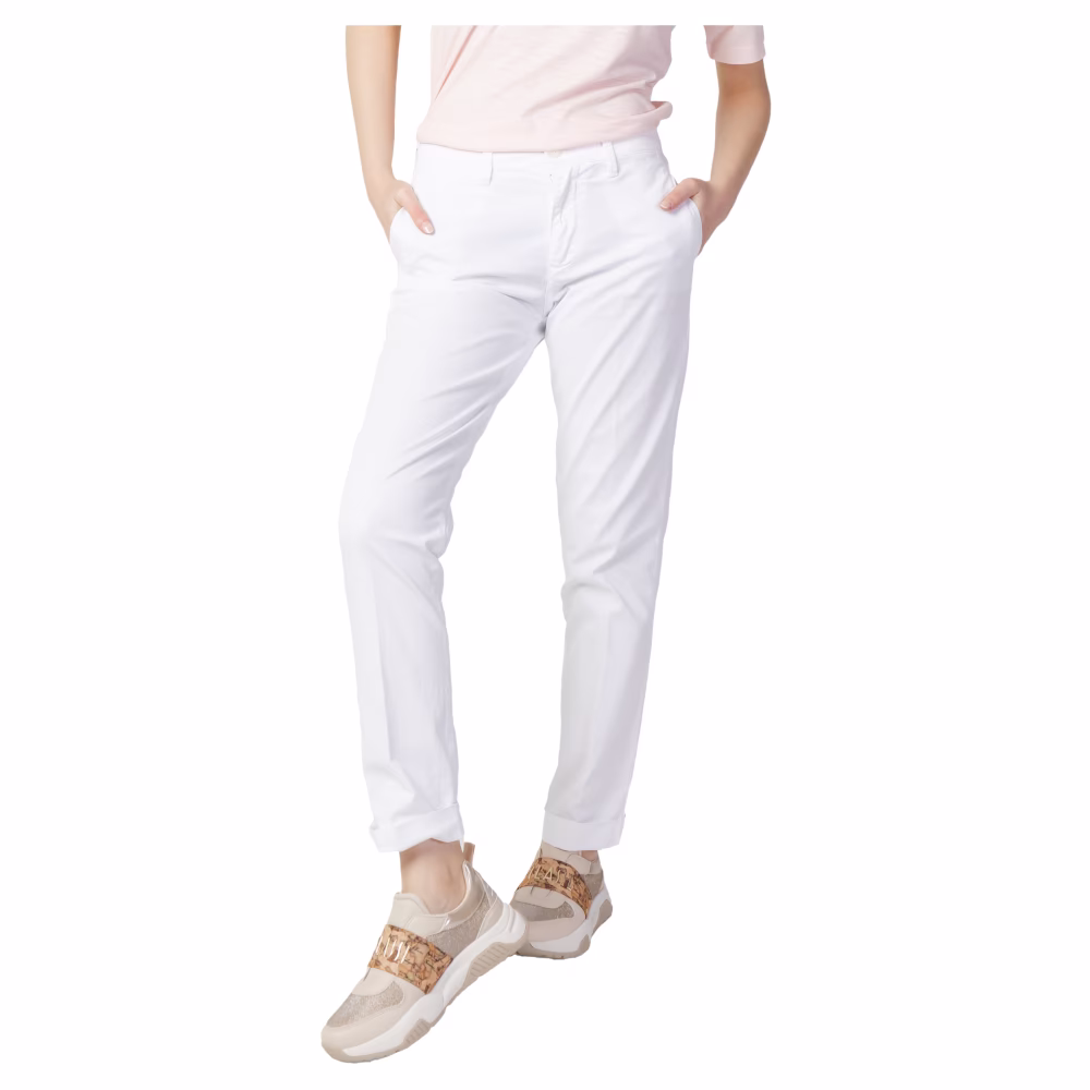 Einfarbige Slim-Fit Baumwollhose