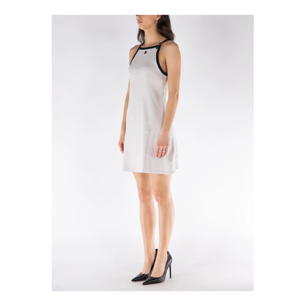 Courrèges Contrast Gesp Jurk White Dames