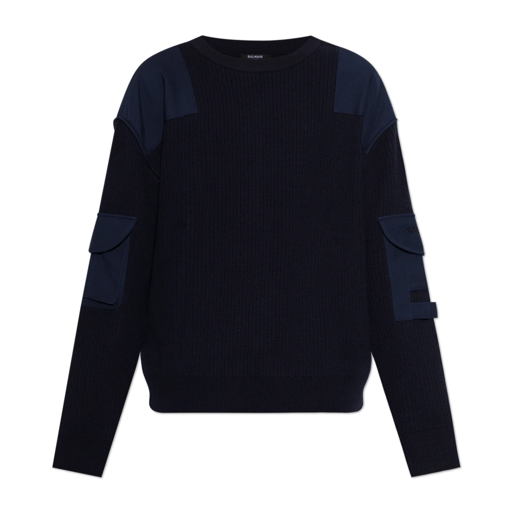Balmain Uomo Blu - Maglione Utility Vintage - Knitwear - 2XL - Immagine 1