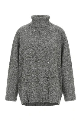 Turtleneck med kristallutsmyckning