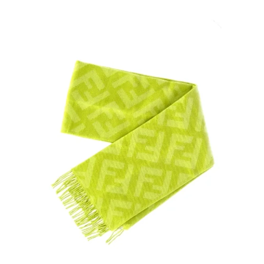 Fendi Vintage Pre-owned Cashmere scarves Green Dames