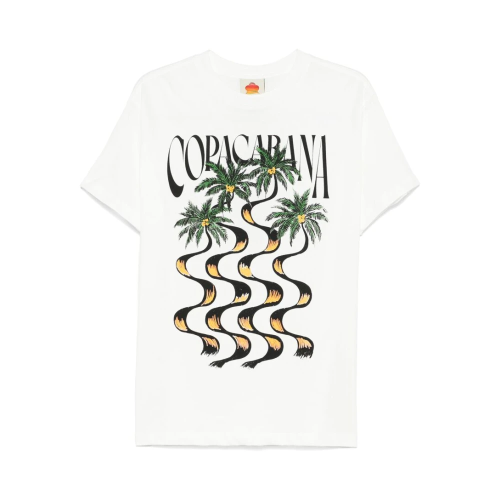 Farm Rio Grafische Print Crew Neck T-shirt White Dames