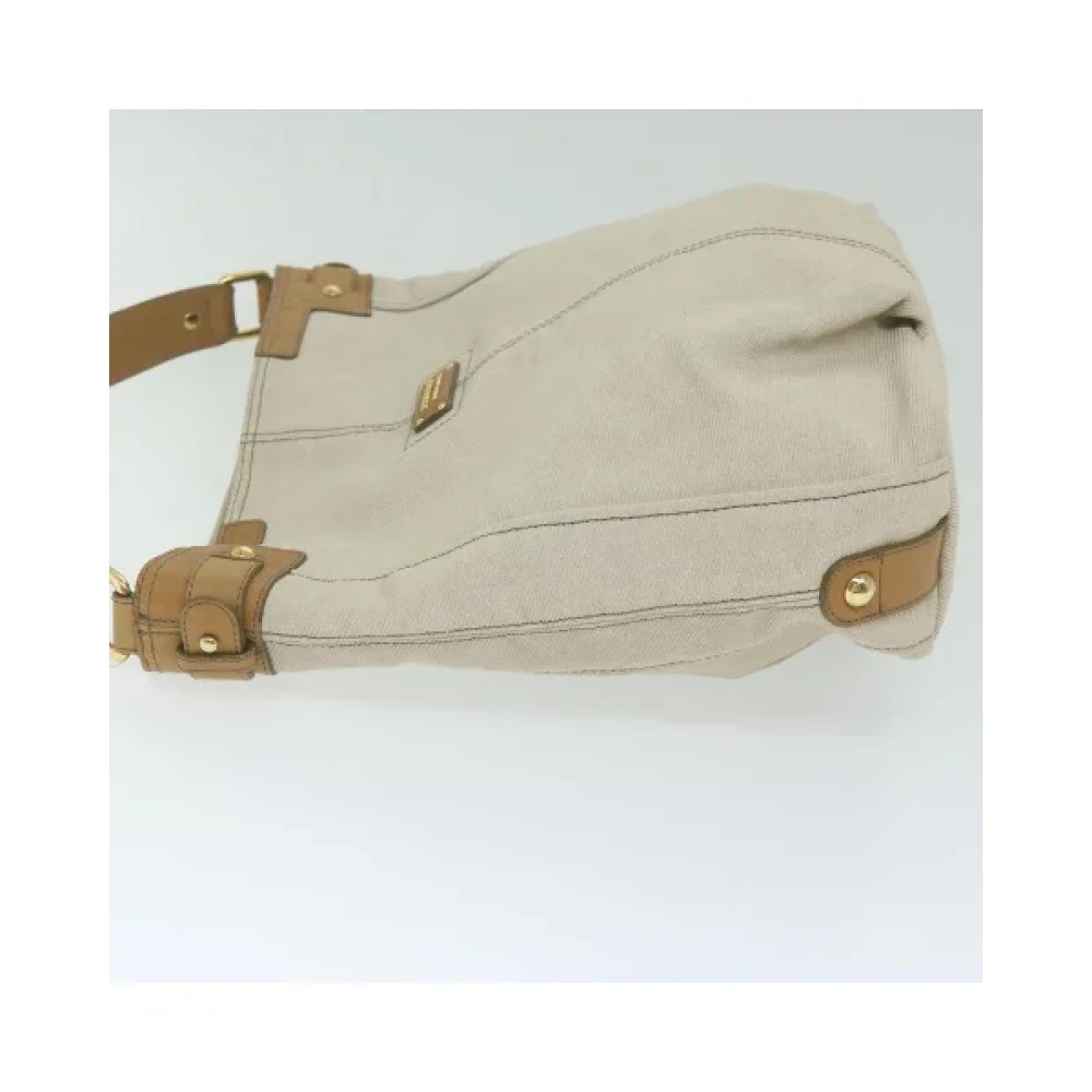 Burberry Vintage Pre-owned Cotton shoulder-bags Gray Dames