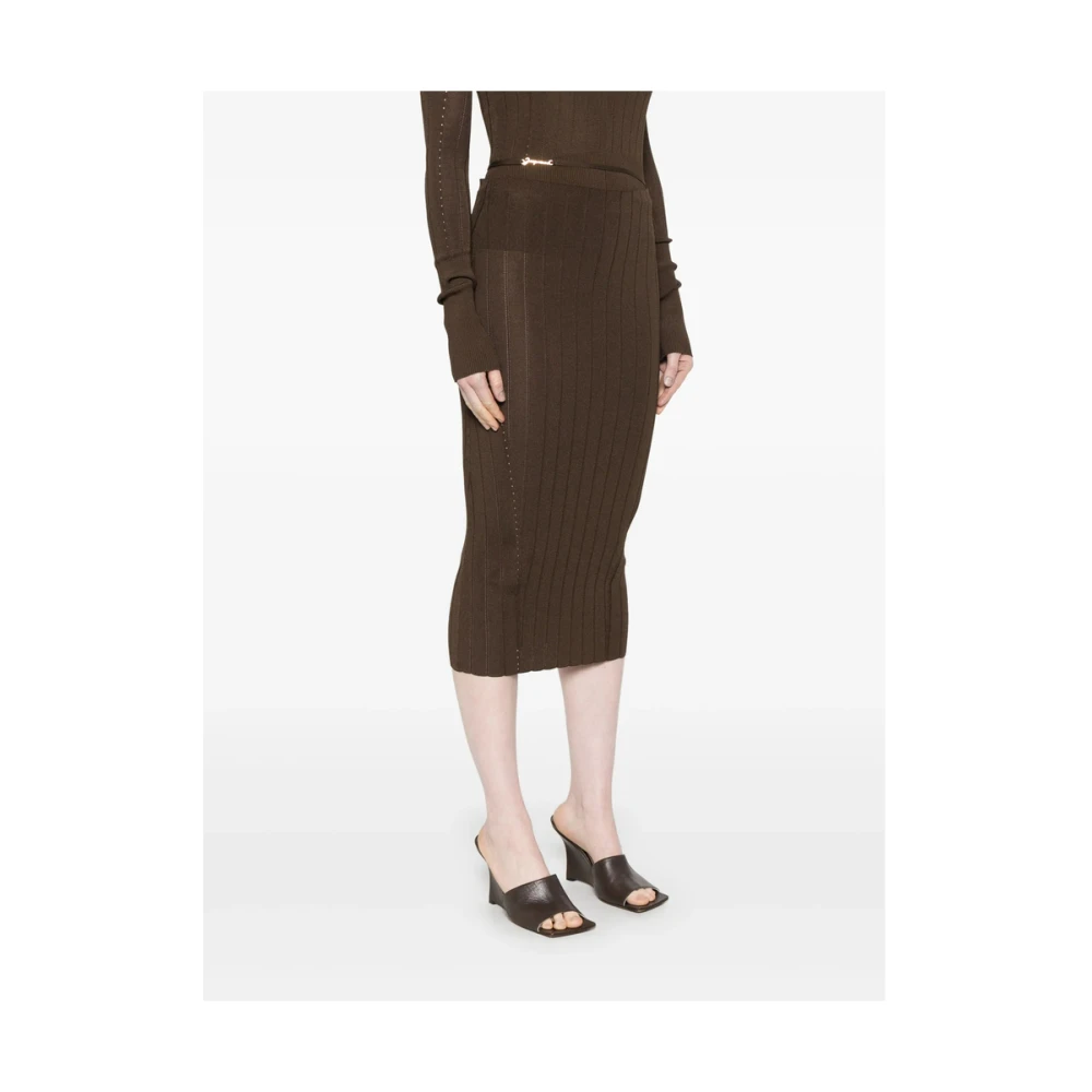 Jacquemus Bruine Rok met Elastische Tailleband Brown Dames