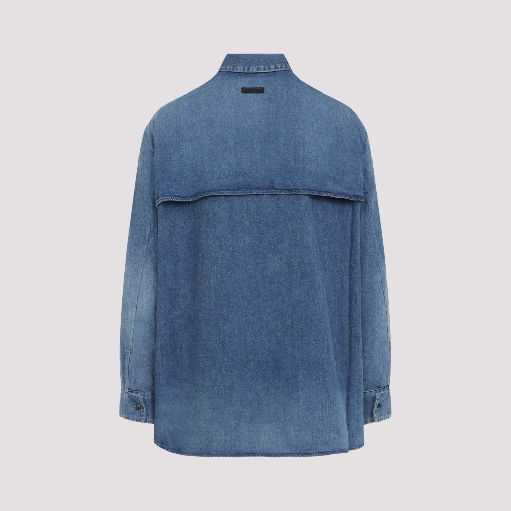 Fear Of God Middelblauwe Denim Overhemd Blue Heren