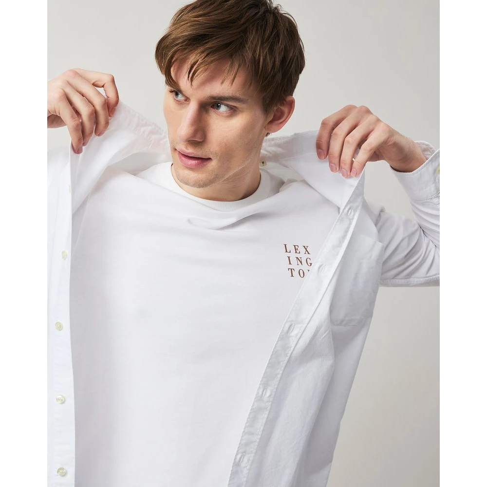 Lexington Witte Casual Oxford Button-Down Overhemd White Heren