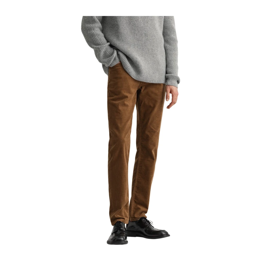 Gant Slim Fit Corduroy Jeans Brown Heren