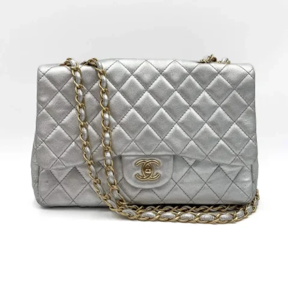 Chanel Vintage Pre-owned Leather chanel-bags Gray Dames