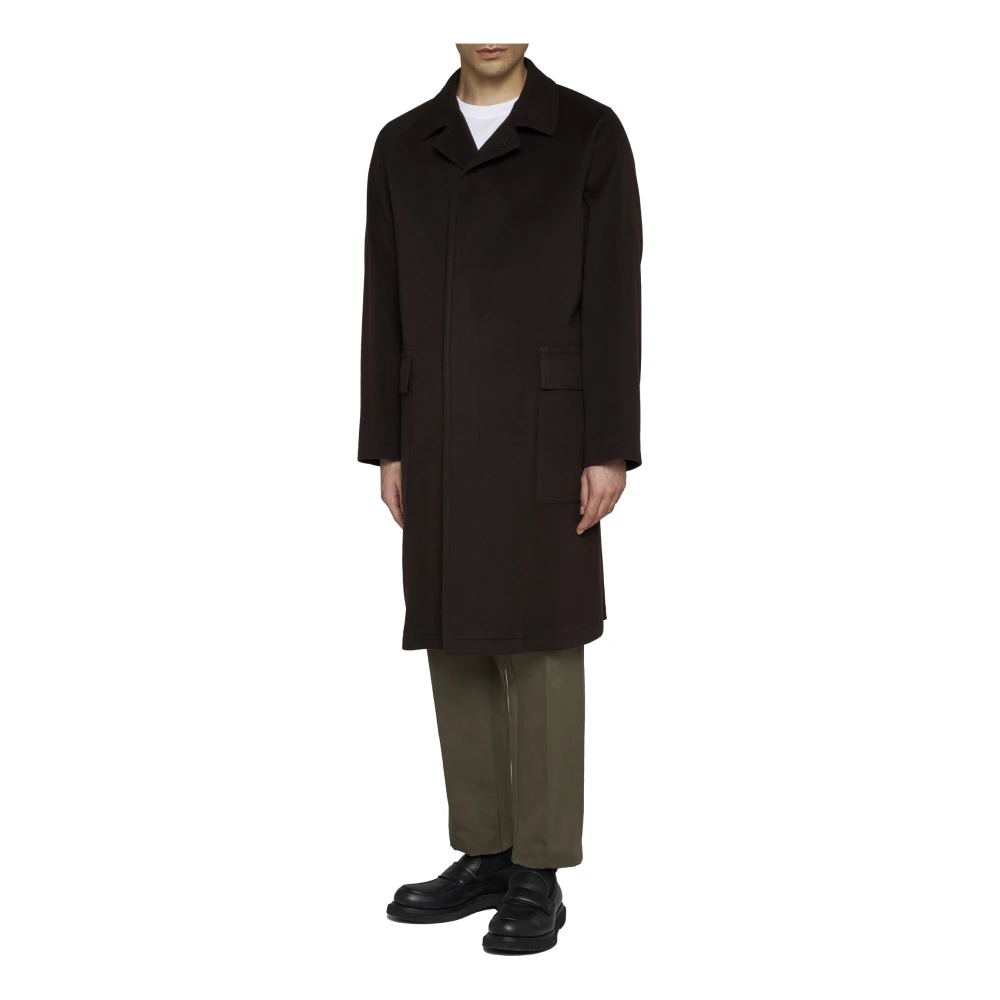 Tagliatore Bruine Klassieke Kraag Wollen Jas Brown Heren